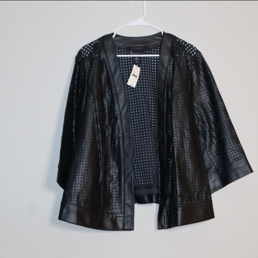 Women's Leather Waist Length Jacket Size 22